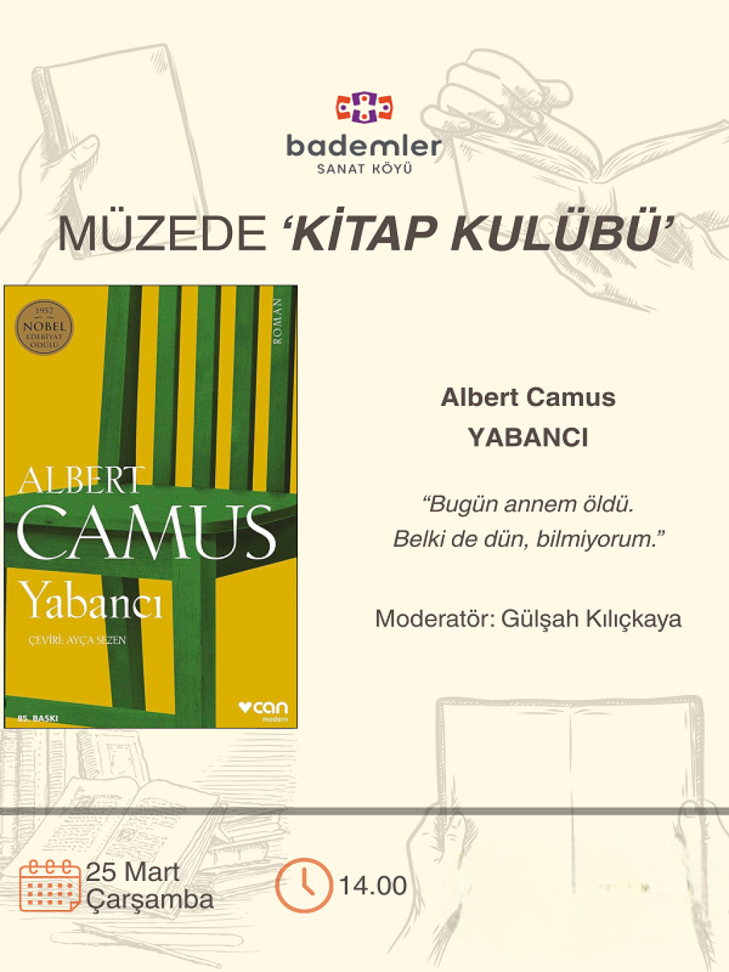 Müzede Kitap Kulübü 'Albert Camus - Yabancı'