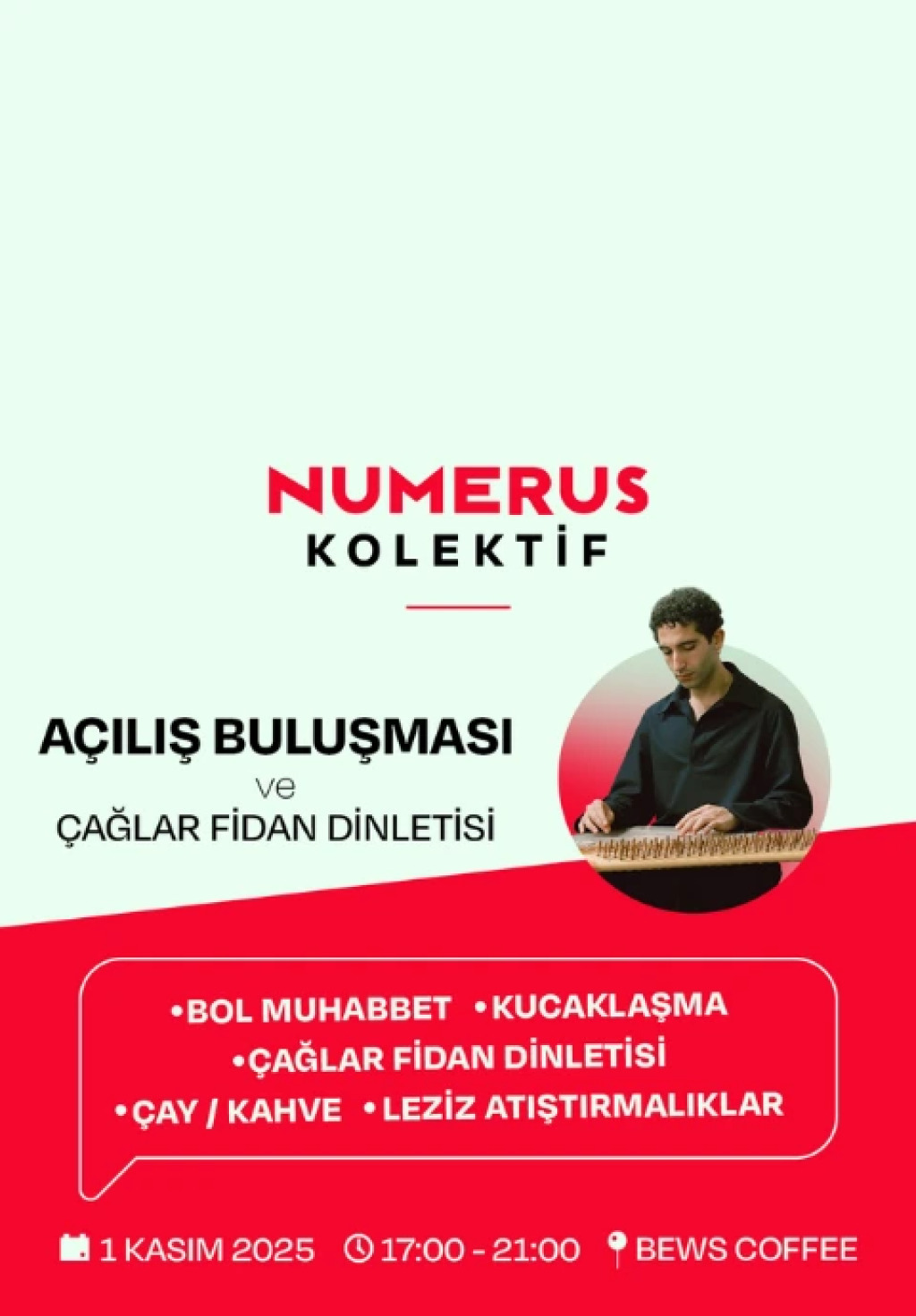 Numerus Kolektif Açılış Buluşması ve Çağlar Fidan Dinletisi
