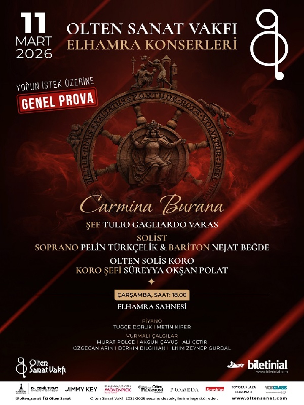 Olten Sanat ile Carmina Burana Orijinal Versiyon - İki Piyano, Vurmalı Çalgılar ve Koro ile