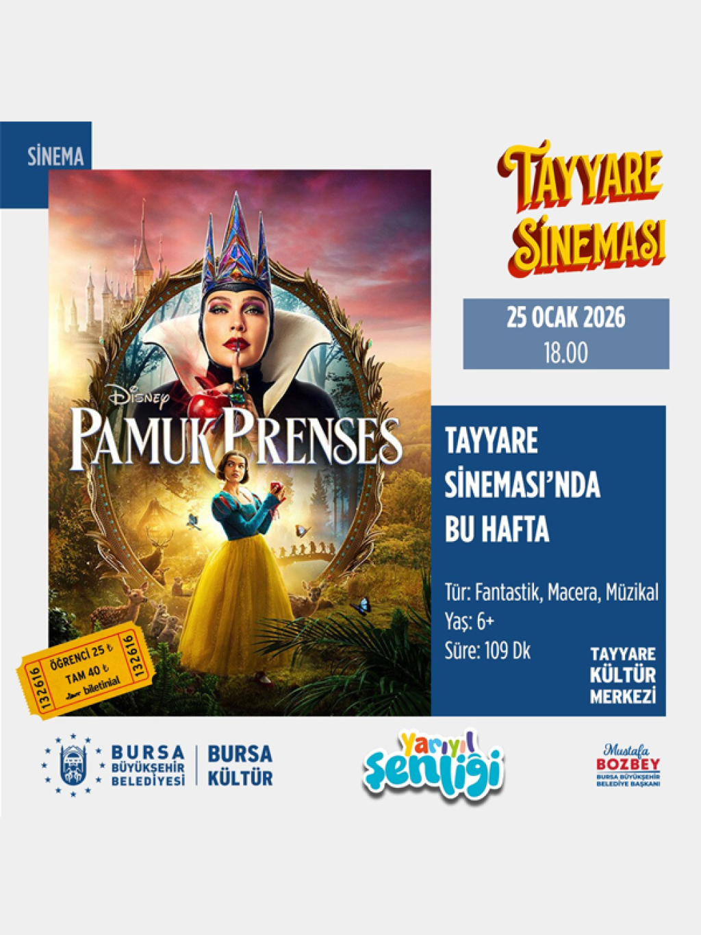"Pamuk Prenses" Yarıyıl Şenliği Sinema Gösterimi