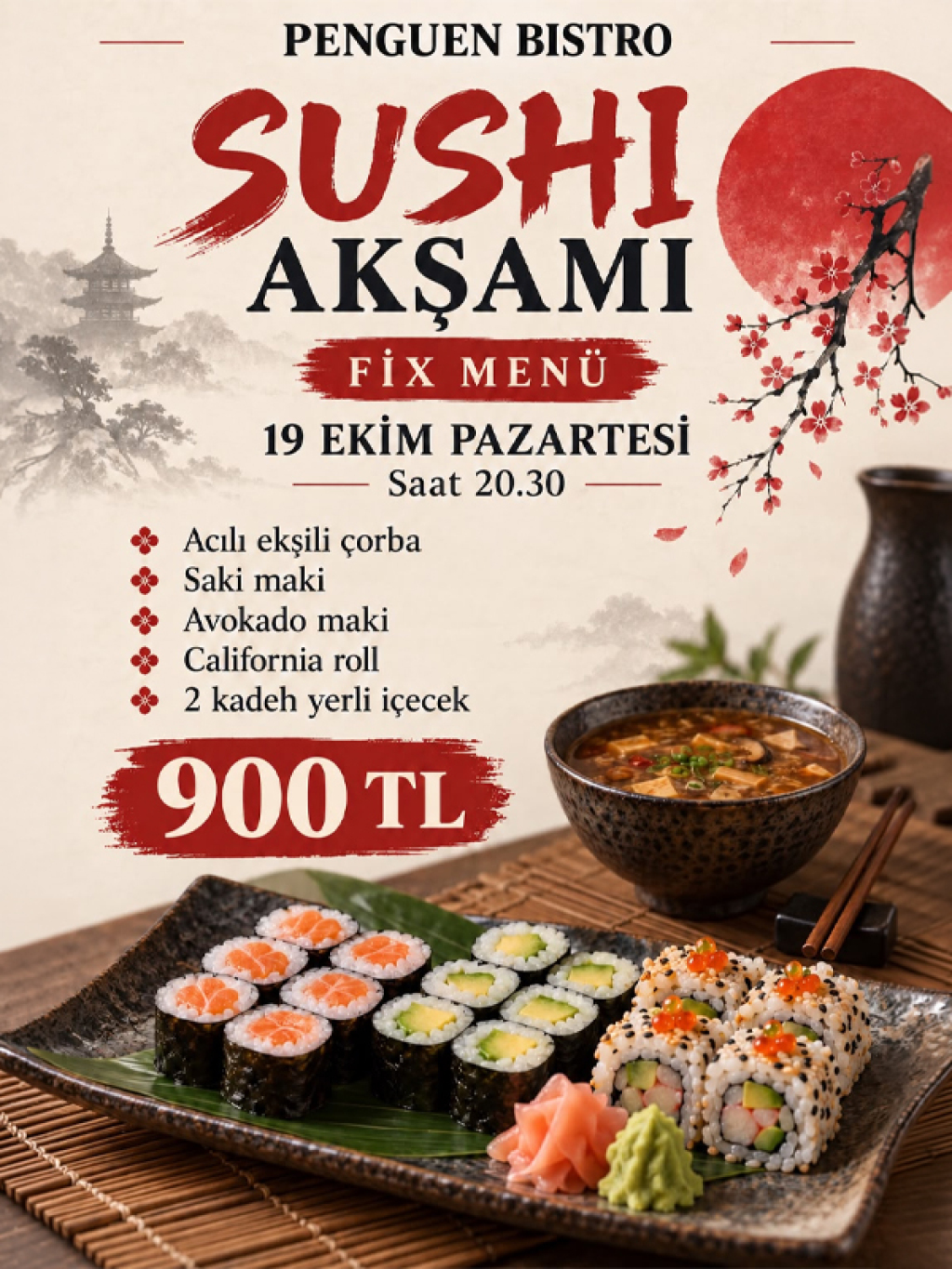 Penguen Bistro Sushi Akşamı