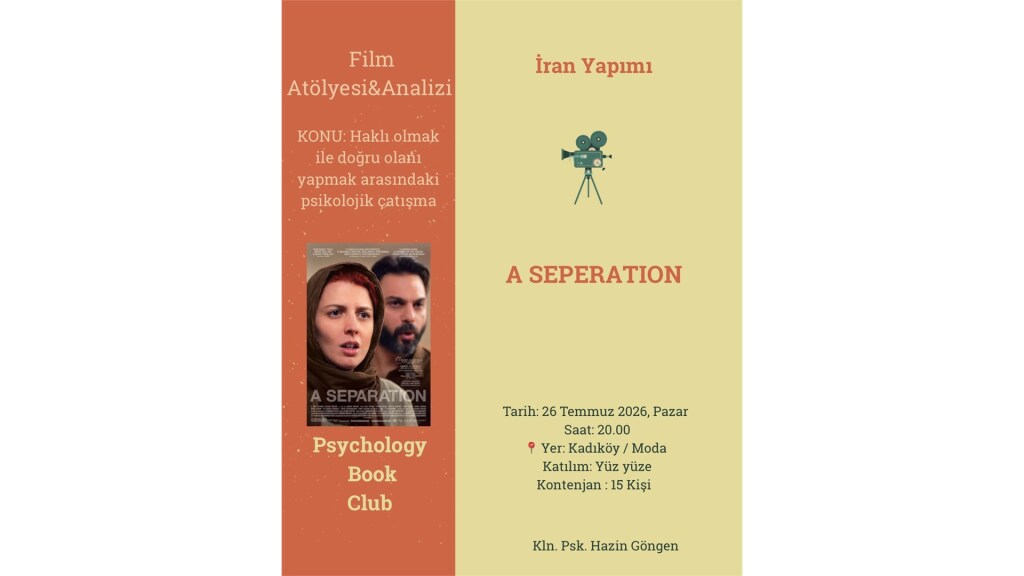 Psychology Book Club Film Atölyesi&Analizi Kln.Psk.Hazin Göngen (A SEPERATION)