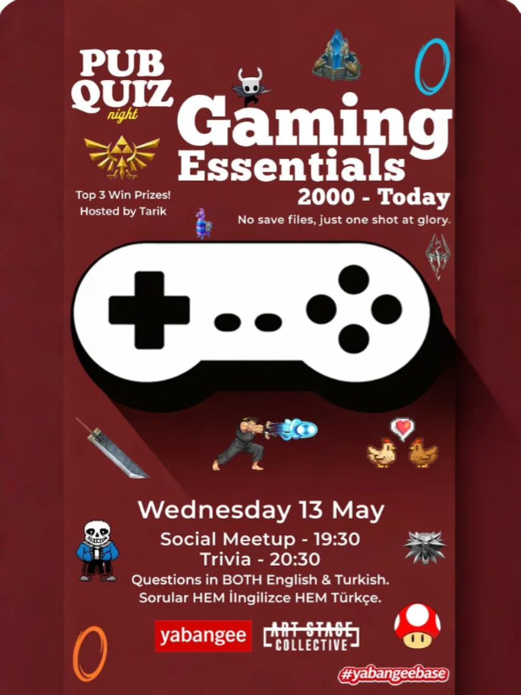 Pub Quiz Night on Gaming Essentials (2000-Today): Questions in English and Turkish
