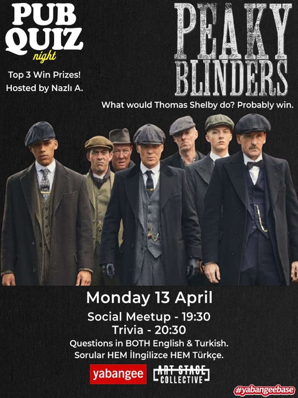 Pub Quiz Night on Peaky Blinders: Questions in English and Turkish