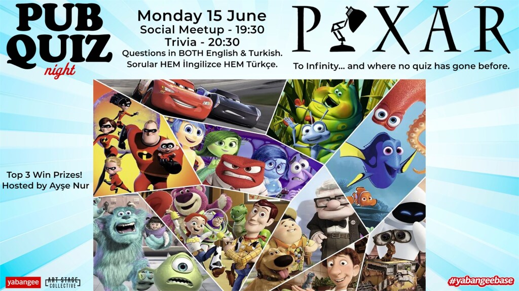 Pub Quiz Night on Pixar: Questions in English and Turkish