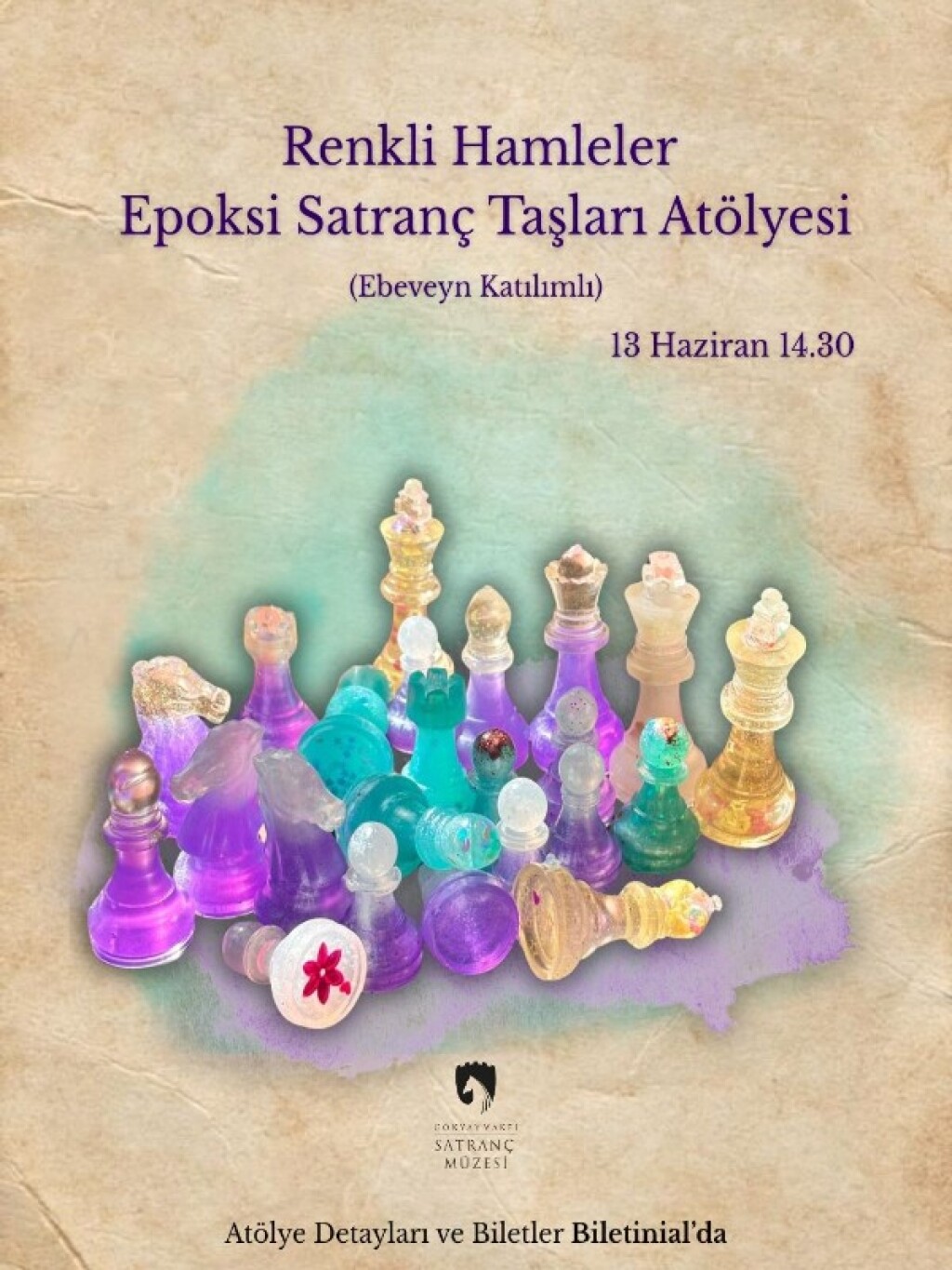 Renkli Hamleler Epoksi Satranç Taşları Atölyesi