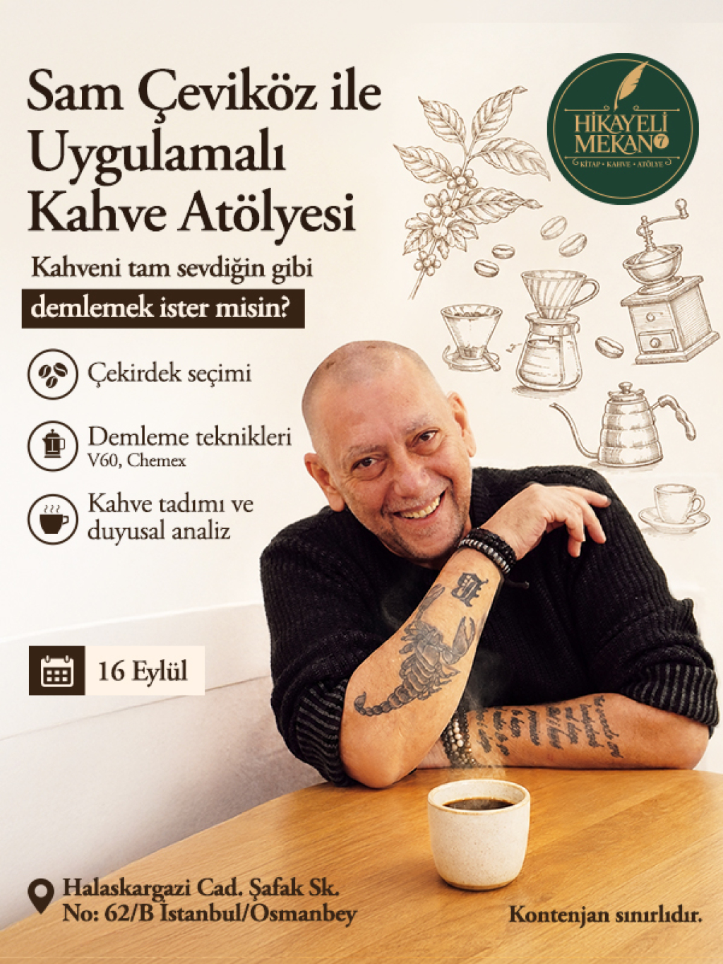 Sam Çeviköz'le Uygulamalı Kahve Atölyesi