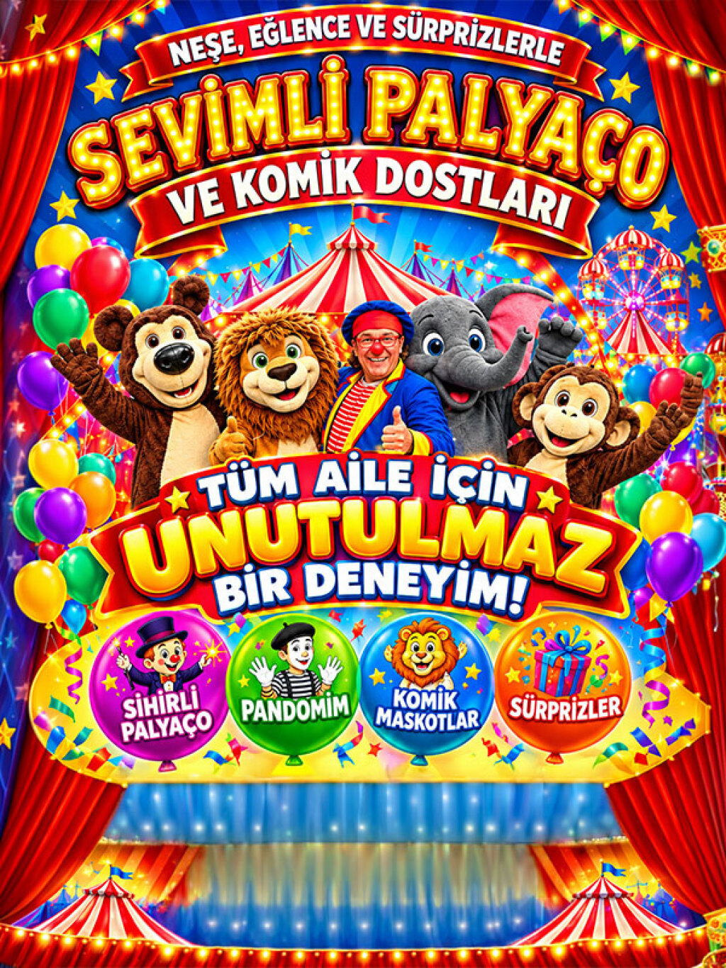 Sevimli Palyaço ve Komik Dostları