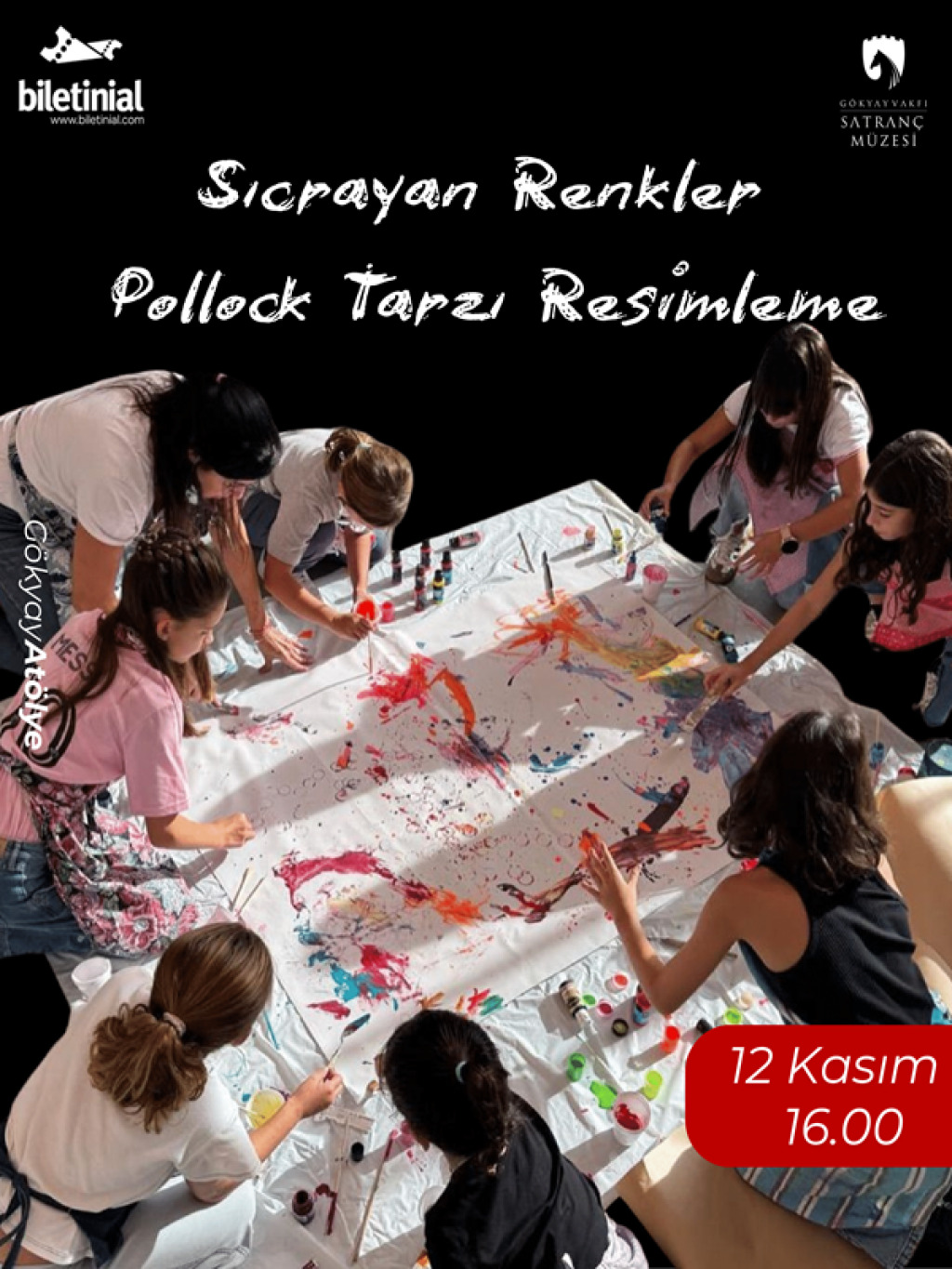 Sıçrayan Renkler – Pollock Tarzı Resimleme Atölyesi