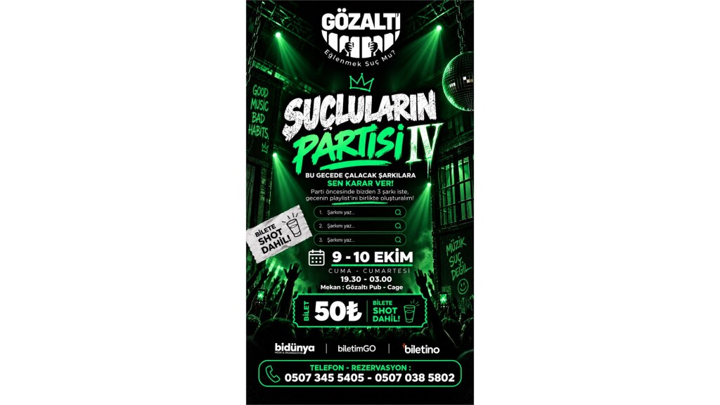 Suçluların Partisi 10 Ekim Cumartesi ( Gözaltı Pub - Alanya )