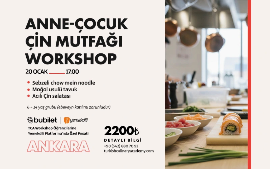 TCA | Anne & Çocuk Çin Mutfağı Workshop: 6 -14 Yaş (Ebeveyn katılımı zorunludur)