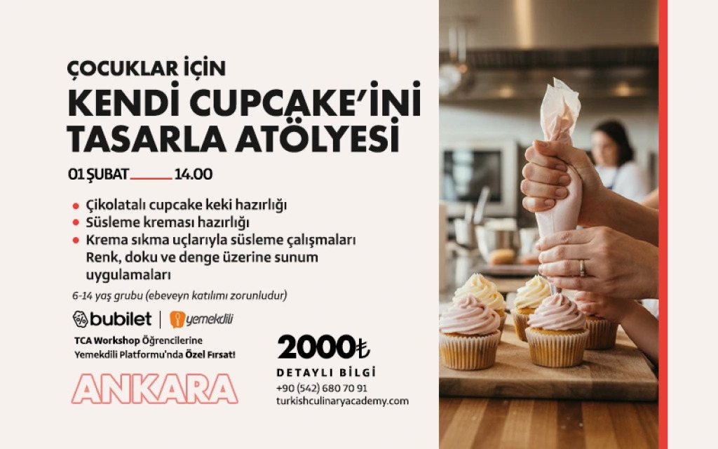 TCA | Kendi Cupcake'ini Tasarla Atölyesi: 6 -12 Yaş (Ebeveyn katılımı zorunludur)