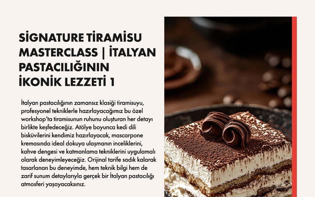 TCA | Signature Tiramisu Masterclass: İtalyan Pastacılığının İkonik Lezzeti