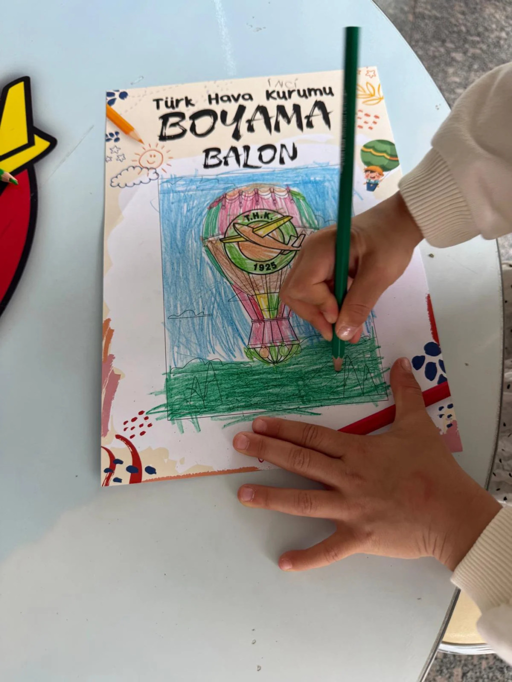 Türk Hava Kurumu Temalı Boyama Kağıdı Etkinliği