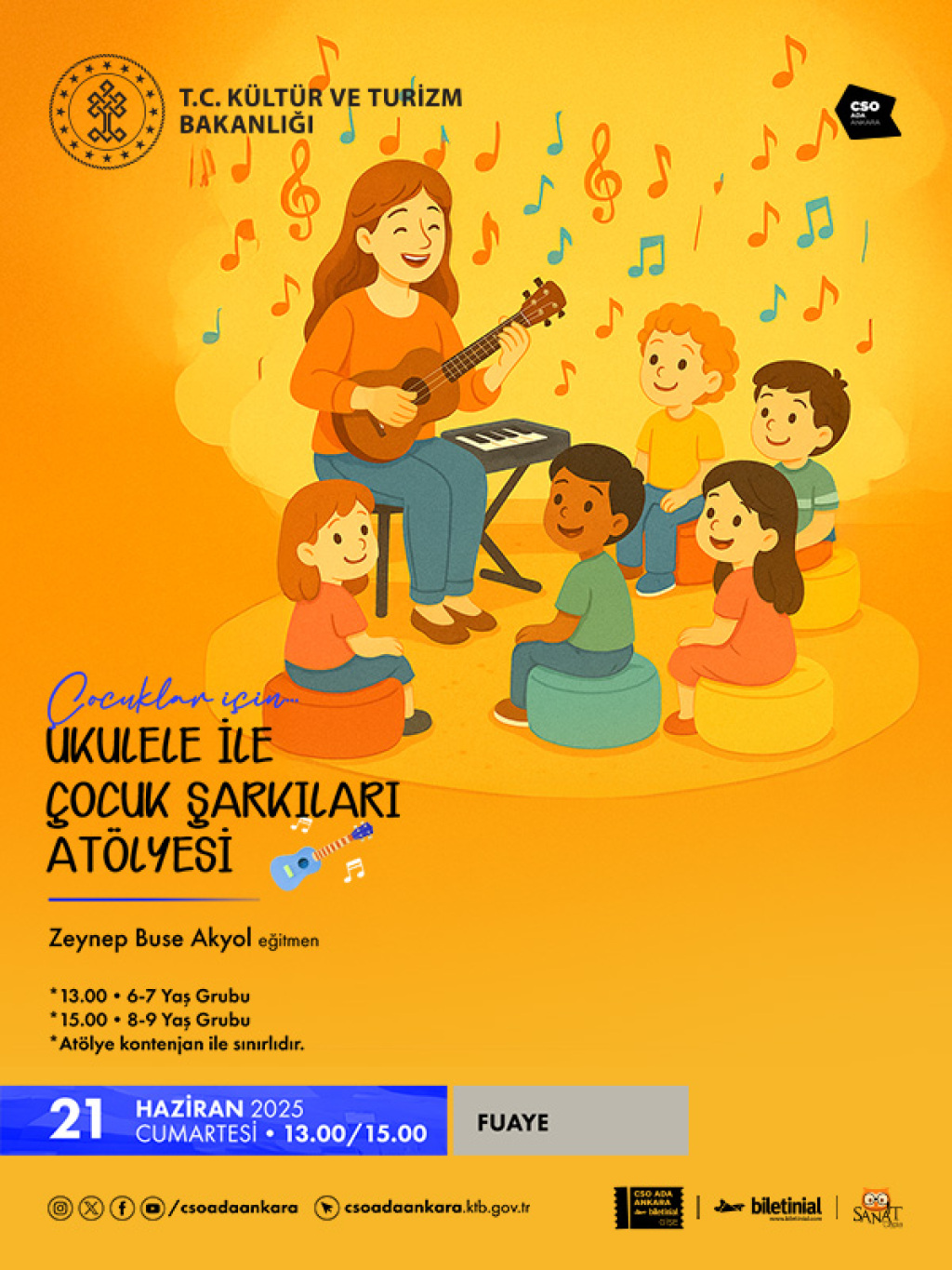 Ukulele ile Çocuk Şarkıları Atölyesi