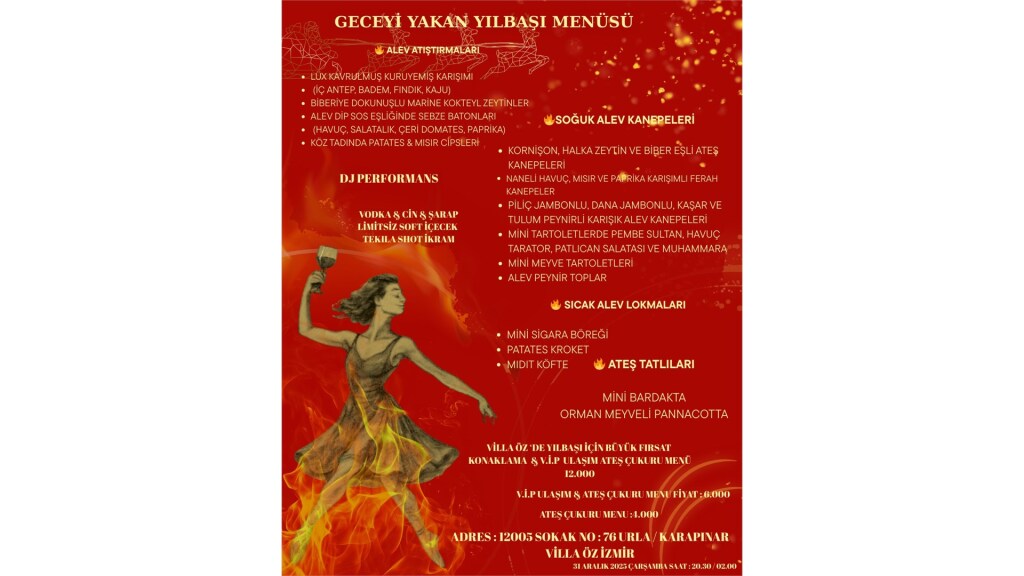 Villa öz'de ates cukuru esliginde 2026 'ya hosgeldin