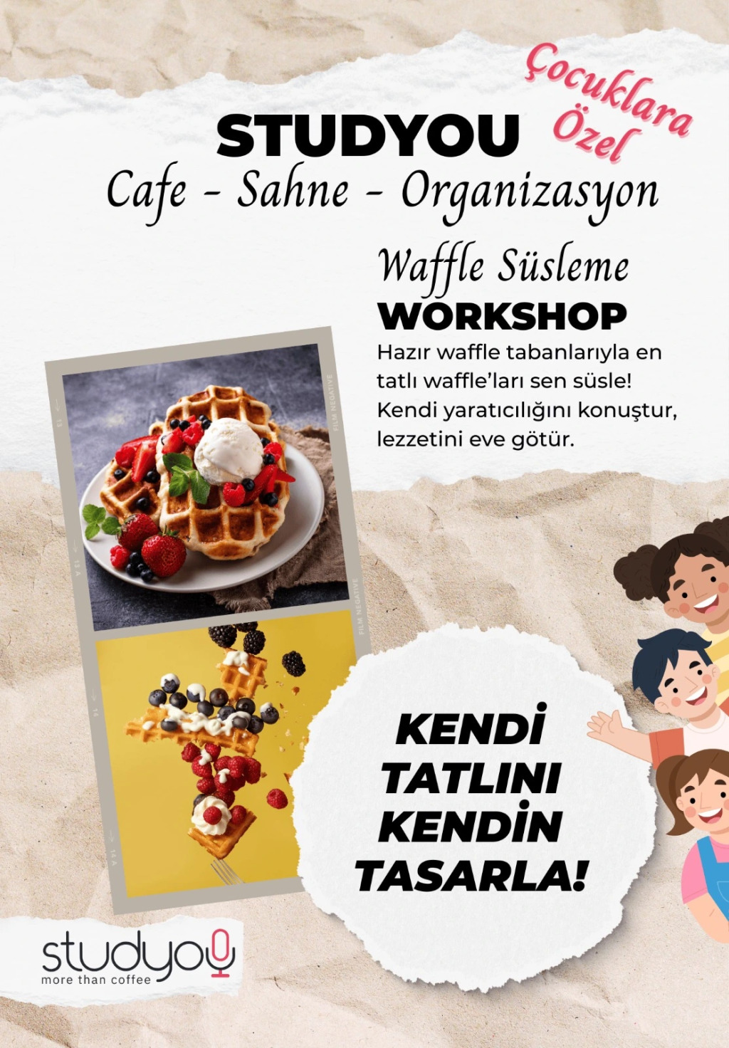 Waffle Atölyesi – Kendi Waffle'ını Kendin Tasarla! (Çocuklara Özel)