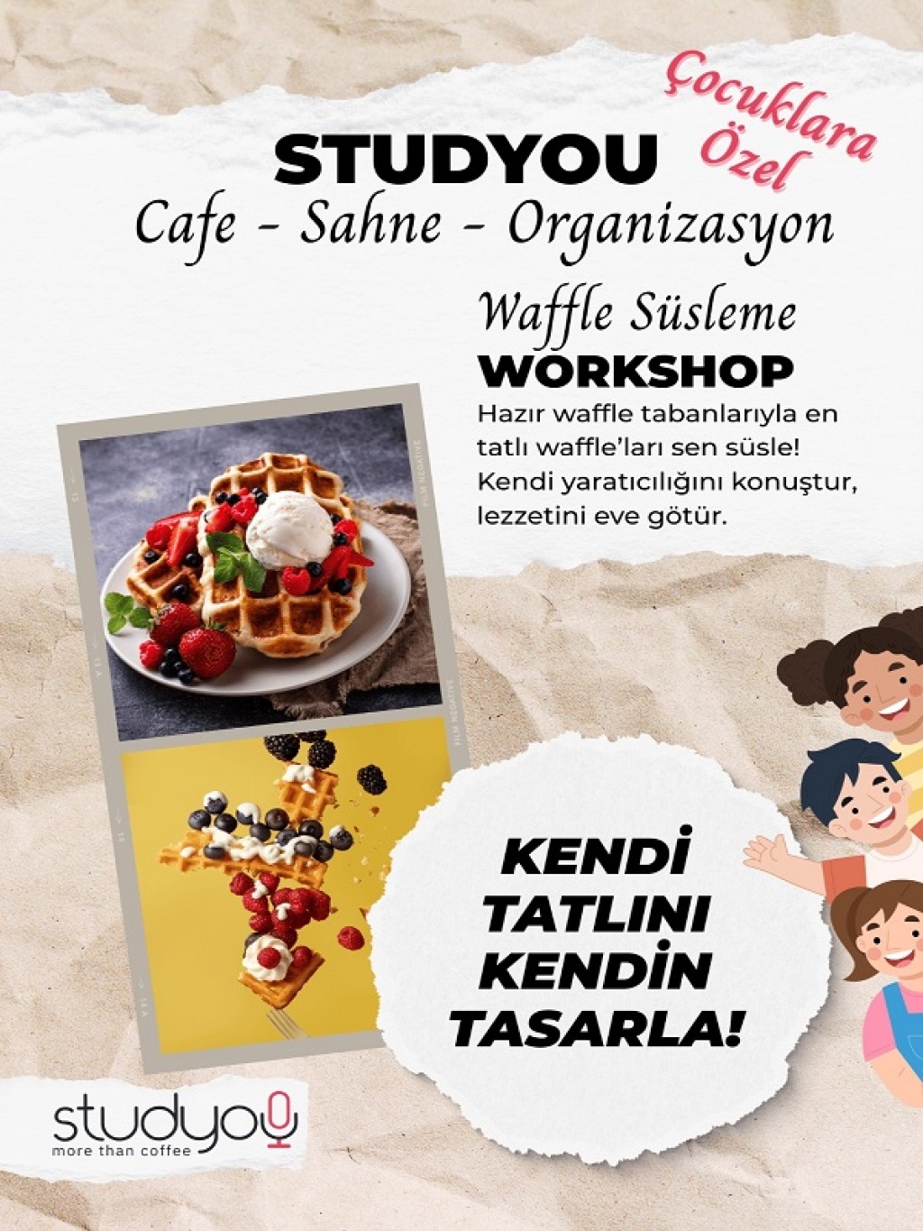 Waffle Atölyesi – Kendi Waffle'ını Kendin Tasarla! (Çocuklara Özel)