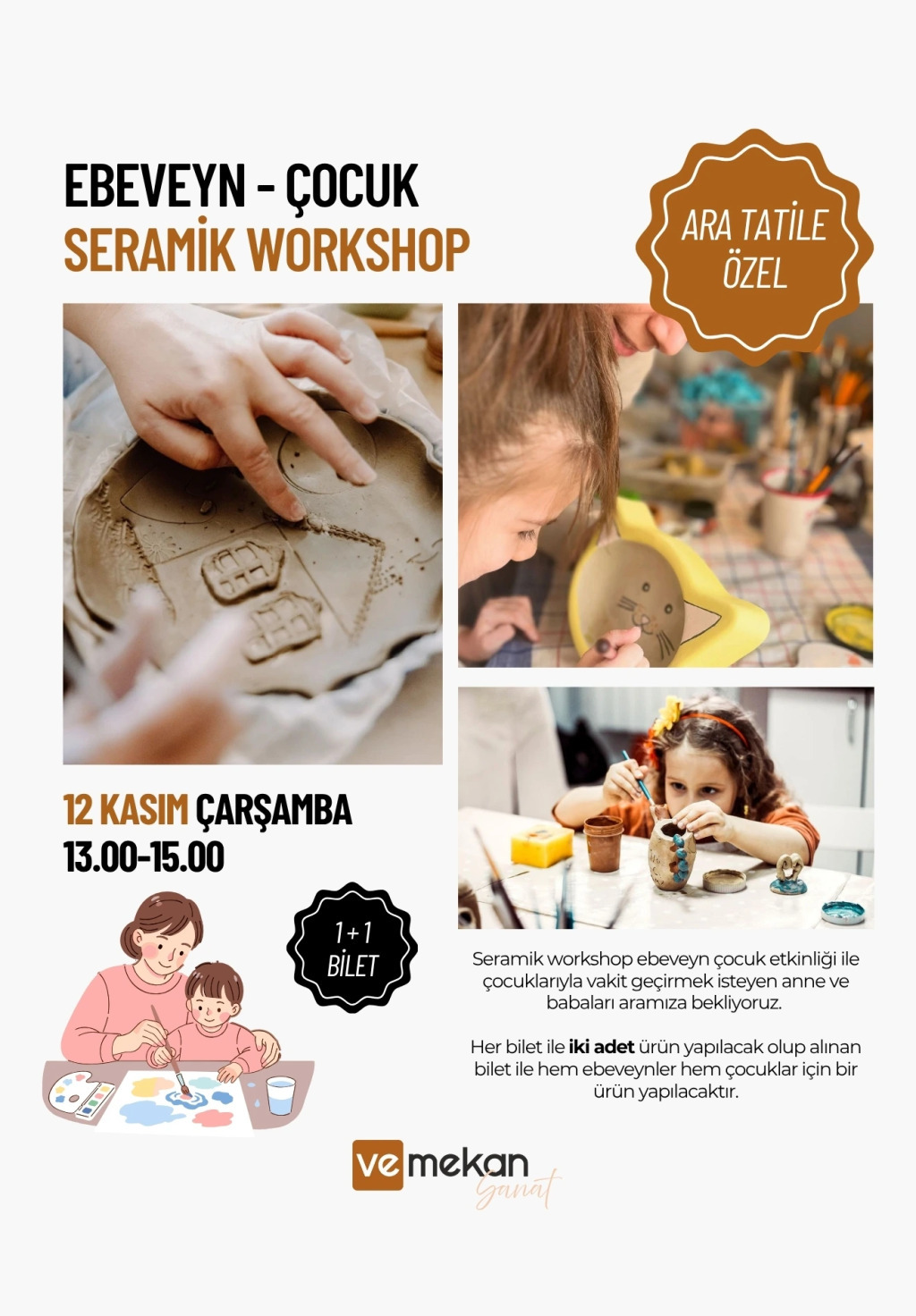Workshop: Ebeveyn & Çocuk Seramik Atölyesi | veMekan