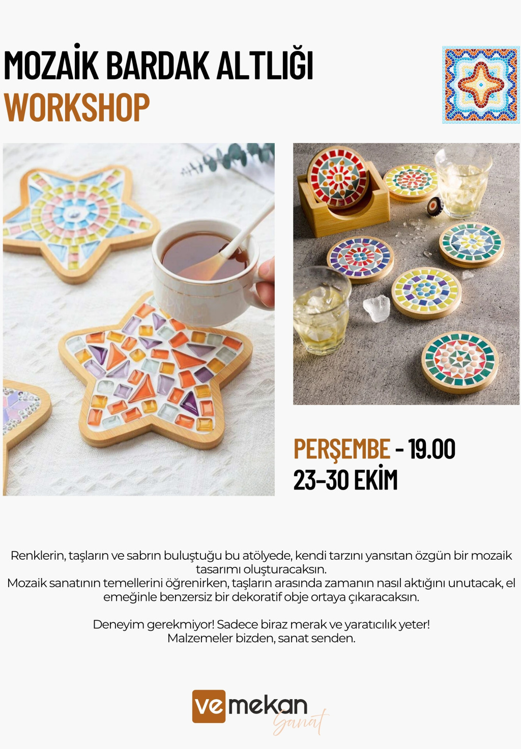 Workshop: Mozaik Bardak Altlığı X veMekan