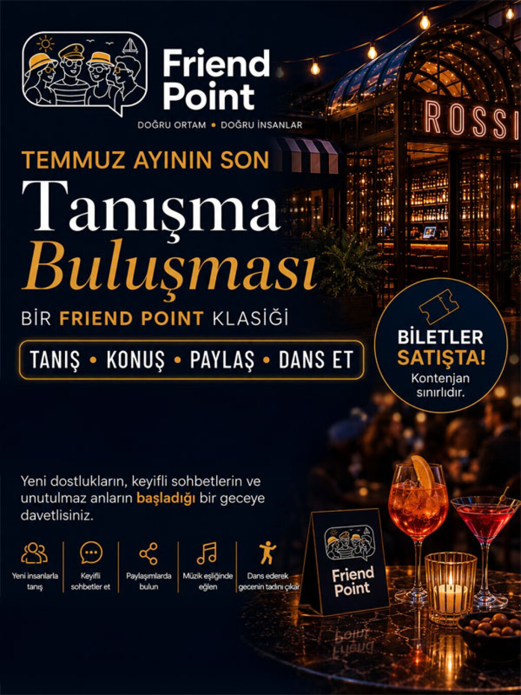Yeni İnsanlarla Tanışma Gecesi ( Tanış Konuş Paylaş Dans Et )