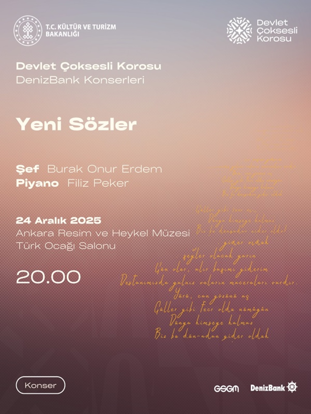 Yeni Sözler Devlet Çoksesli Korosu Denizbank Konserleri