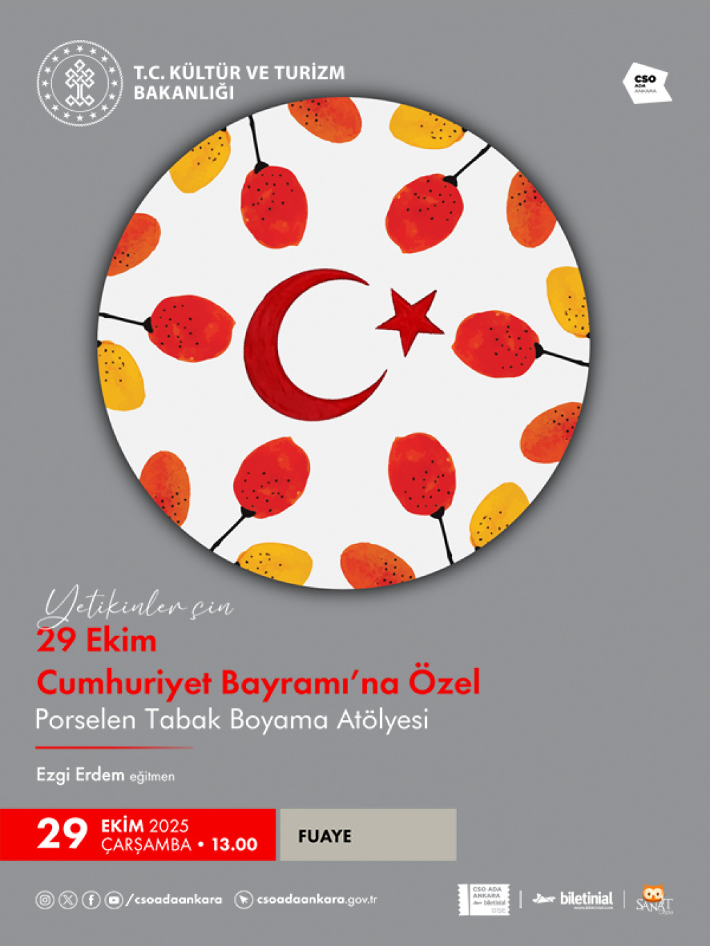 Yetişkinler İçin Porselen Tabak Boyama Atölyesi
