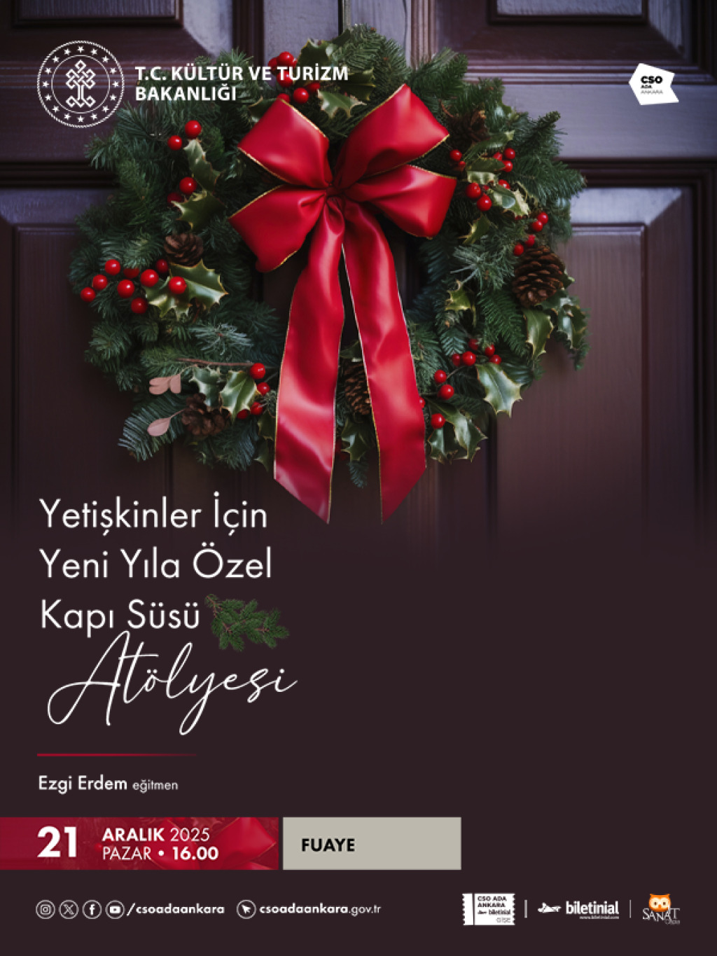 Yetişkinler İçin Yeni Yıla Özel Kapı Süsü Atölyesi
