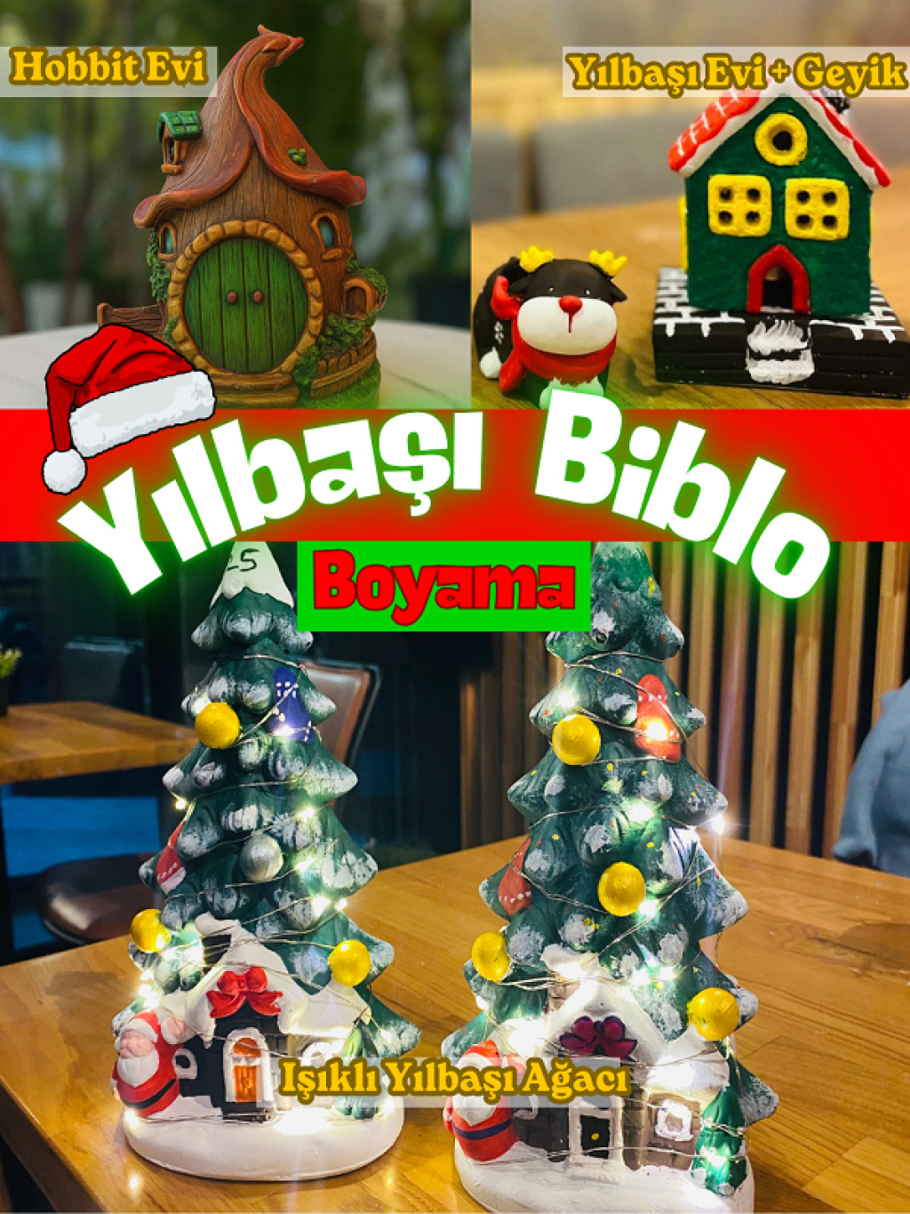 Yılbaşı Konseptli Biblo Boyama