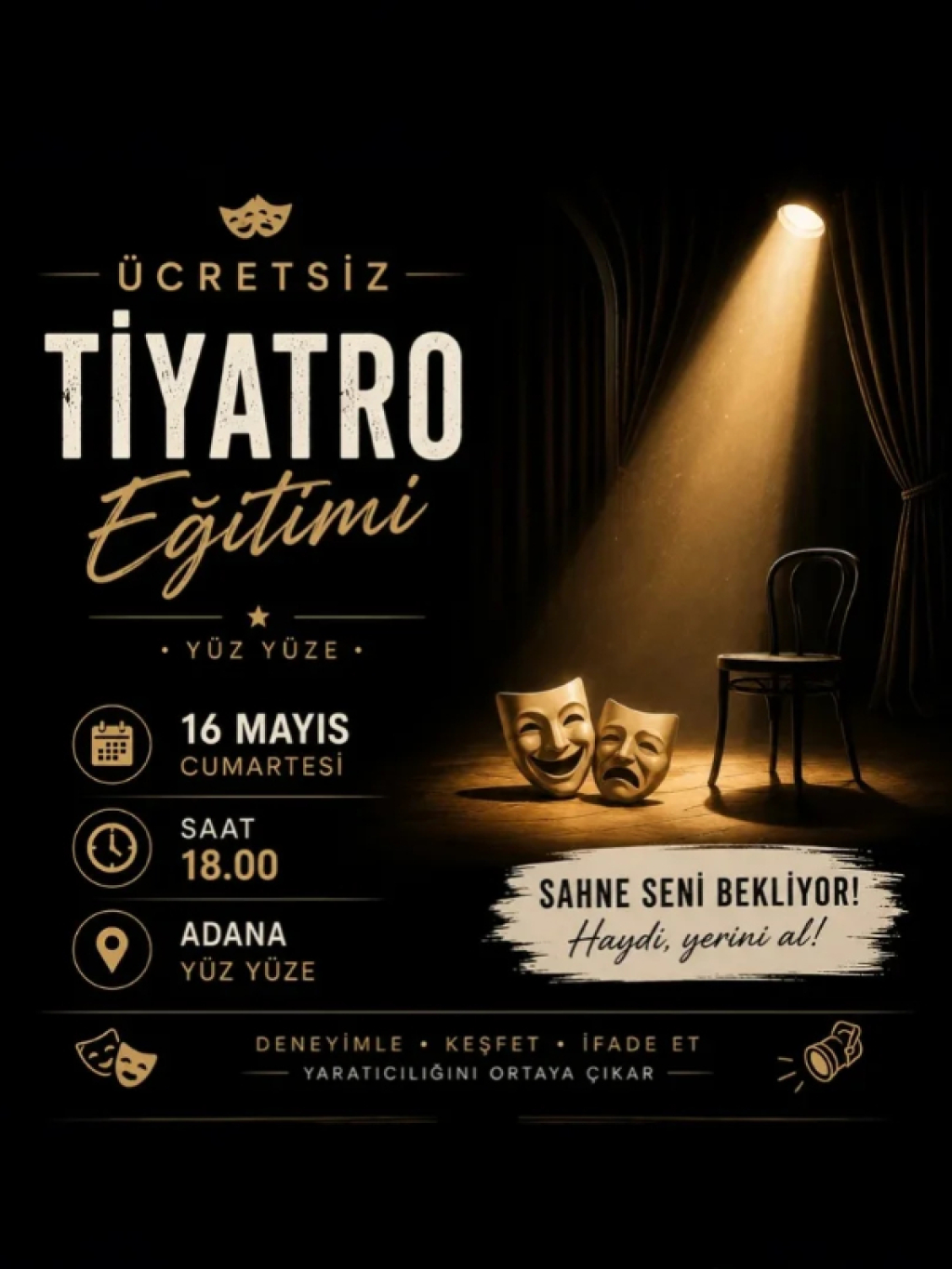 Yüz Yüze Ücretsiz Tiyatro Eğitimi